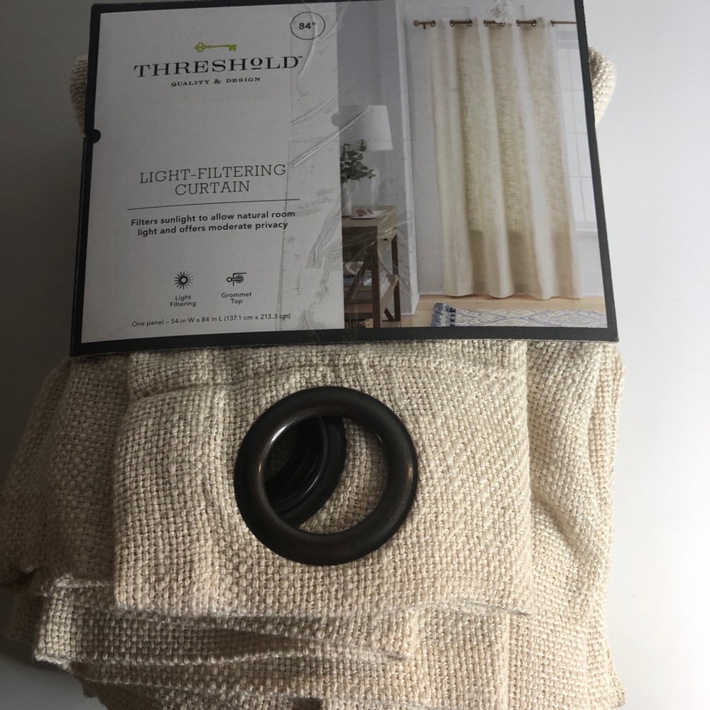 Curtain Panel 54"x84" Cream Weave Textured